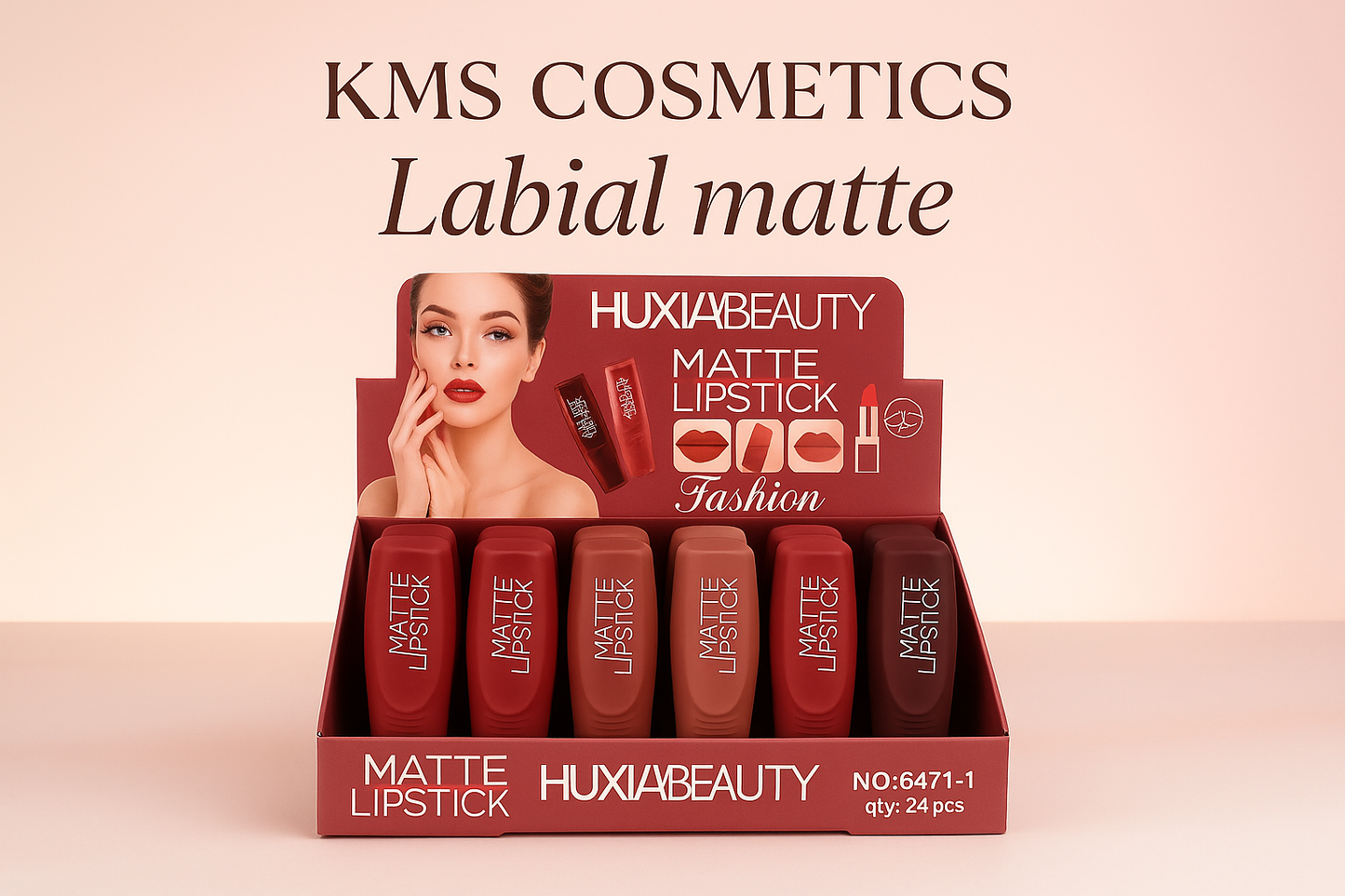 Imagen promocional profesional de Labial Matte KMS COSMETICS