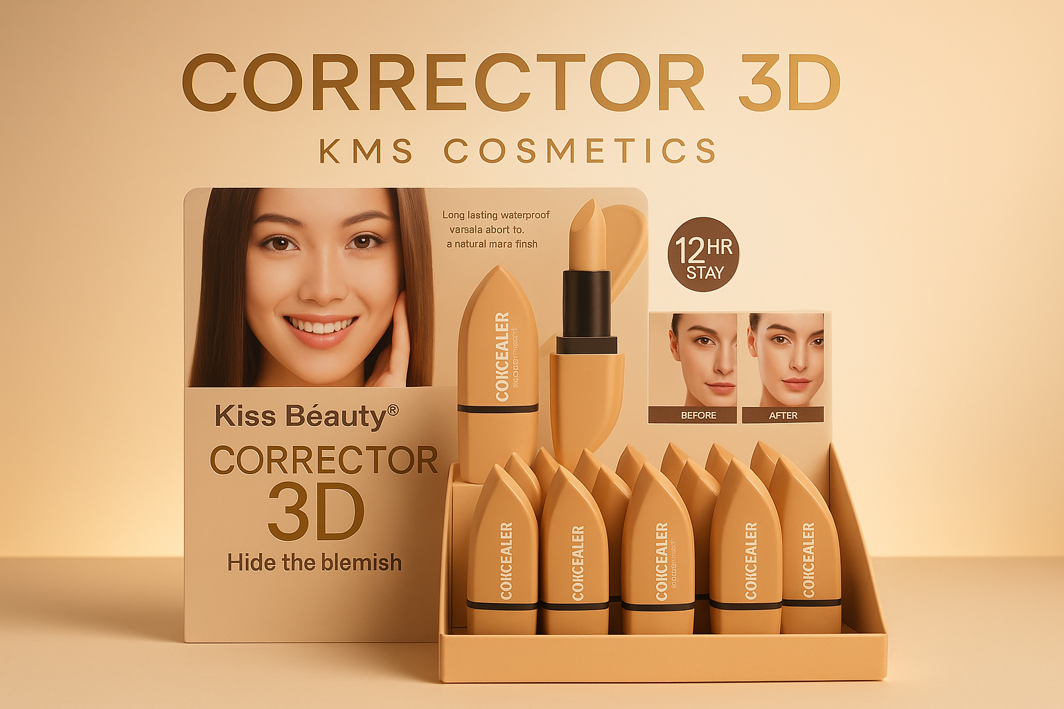 Imagen promocional profesional Corrector 3D KMS Cosmetics