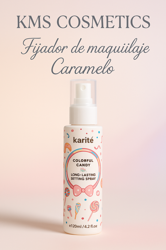 Imagen promocional profesional de Fijador de Maquillaje Caramelo KMS COSMETICS