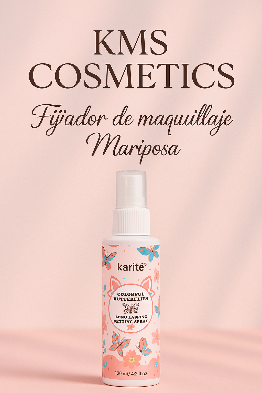 Imagen promocional profesional de Fijador de Maquillaje Mariposa KMS COSMETICS