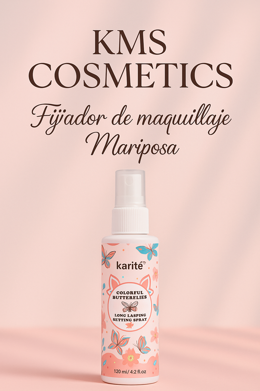 Imagen promocional profesional de Fijador de Maquillaje Mariposa KMS COSMETICS