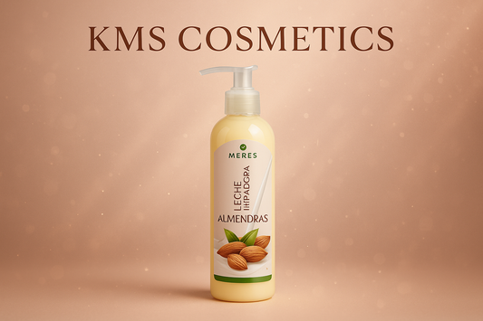 Imagen promocional profesional de la Leche Limpiadora de Almendras KMS COSMETICS
