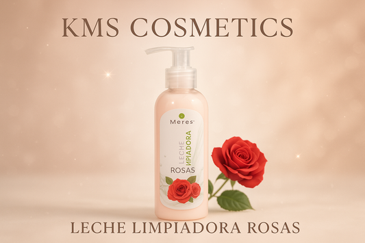 Imagen promocional profesional de la Leche Limpiadora de Rosas KMS COSMETICS