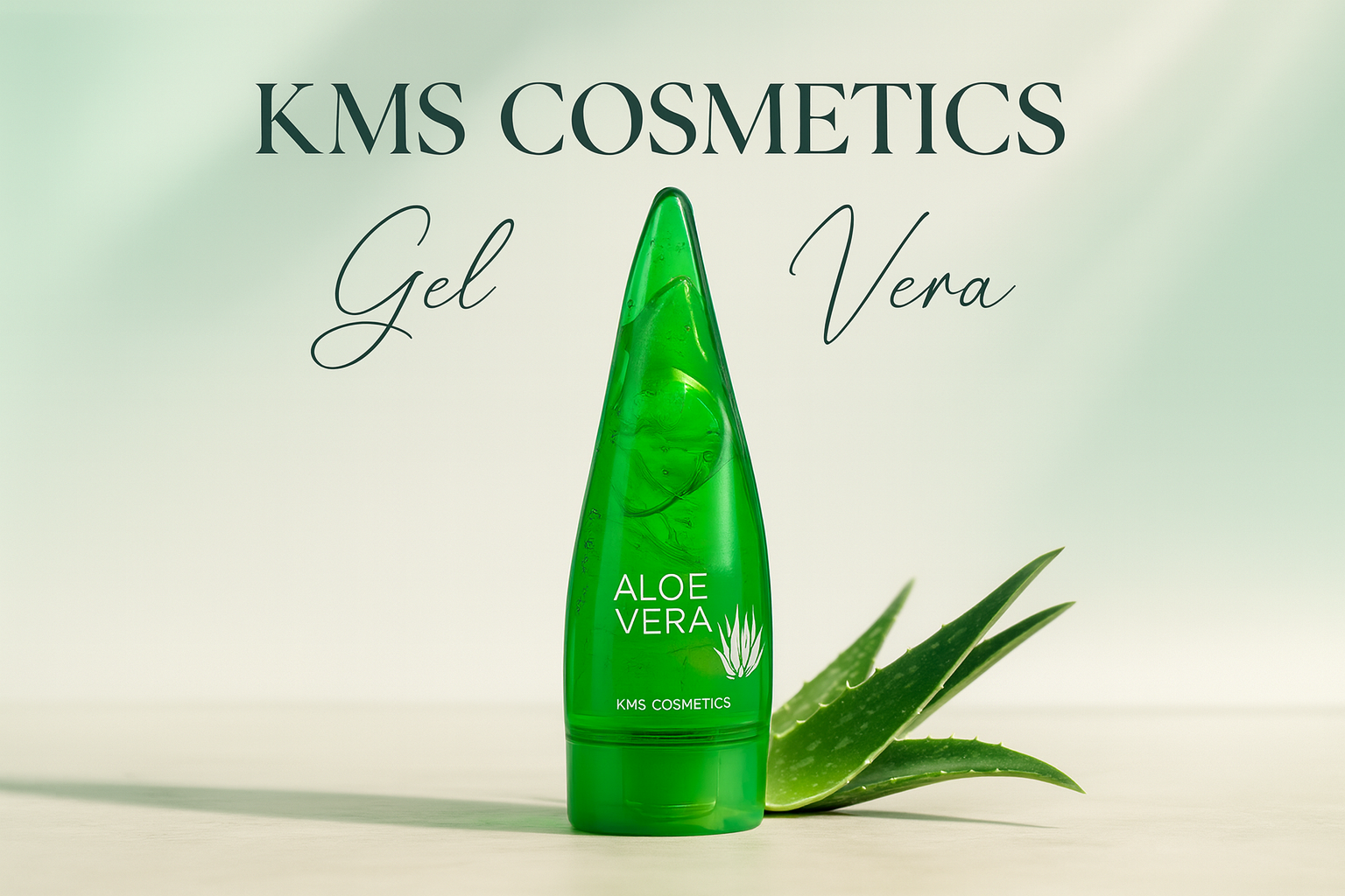 Imagen promocional profesional del Gel Aloe Vera KMS COSMETICS
