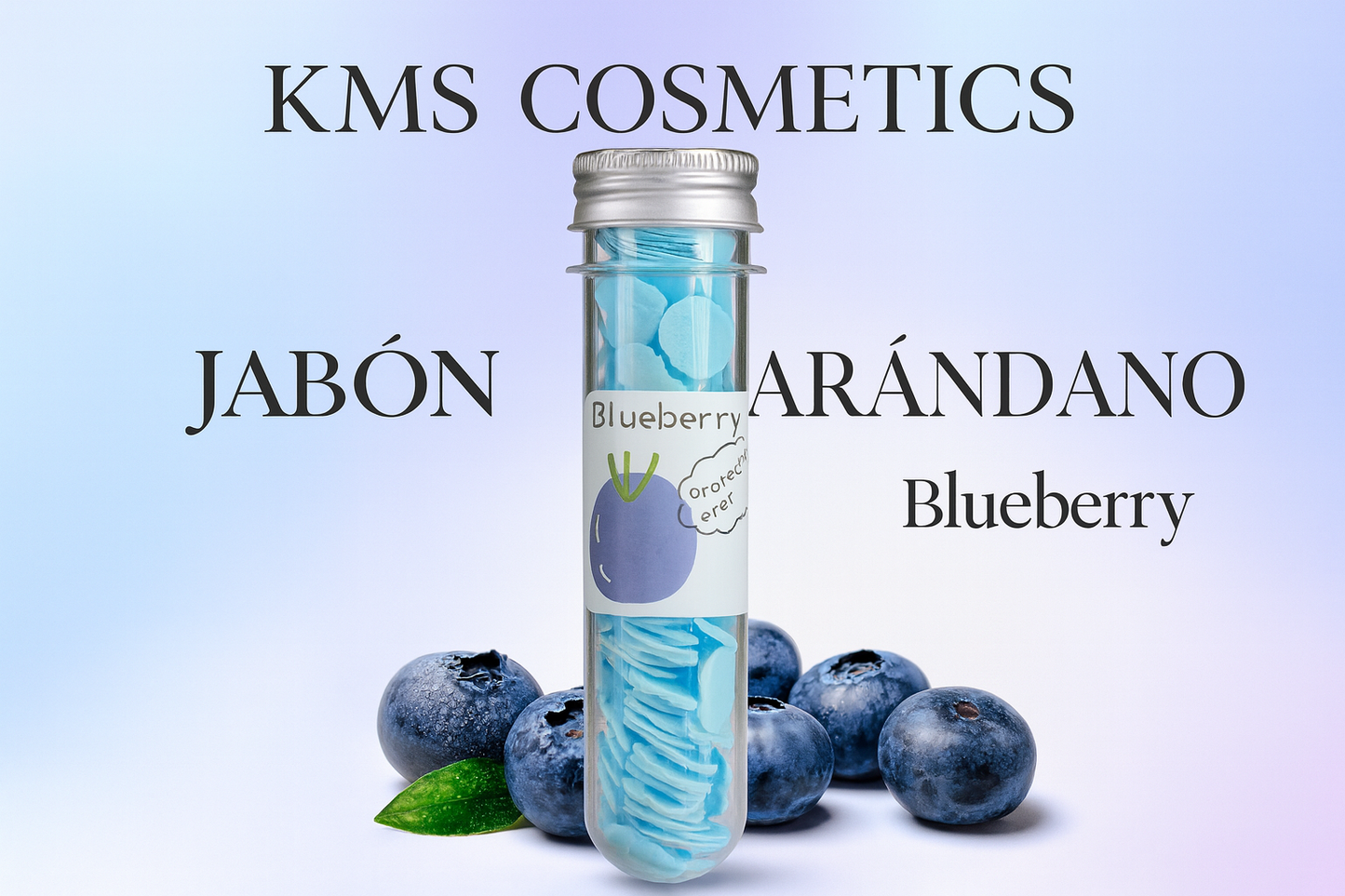 Imagen promocional profesional del Jabón de Arándano KMS COSMETICS