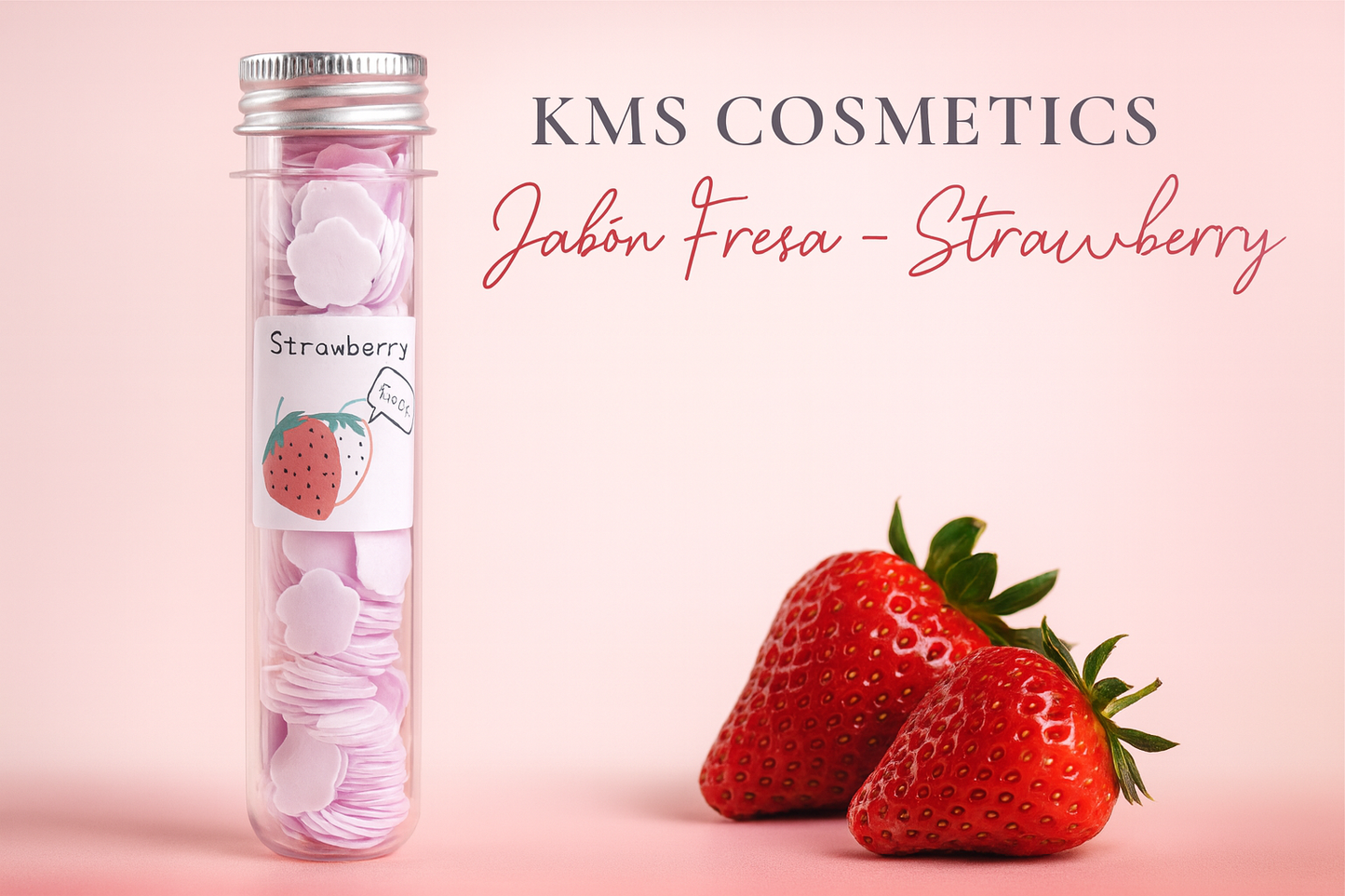 Imagen promocional profesional del Jabón de Fresa KMS COSMETICS