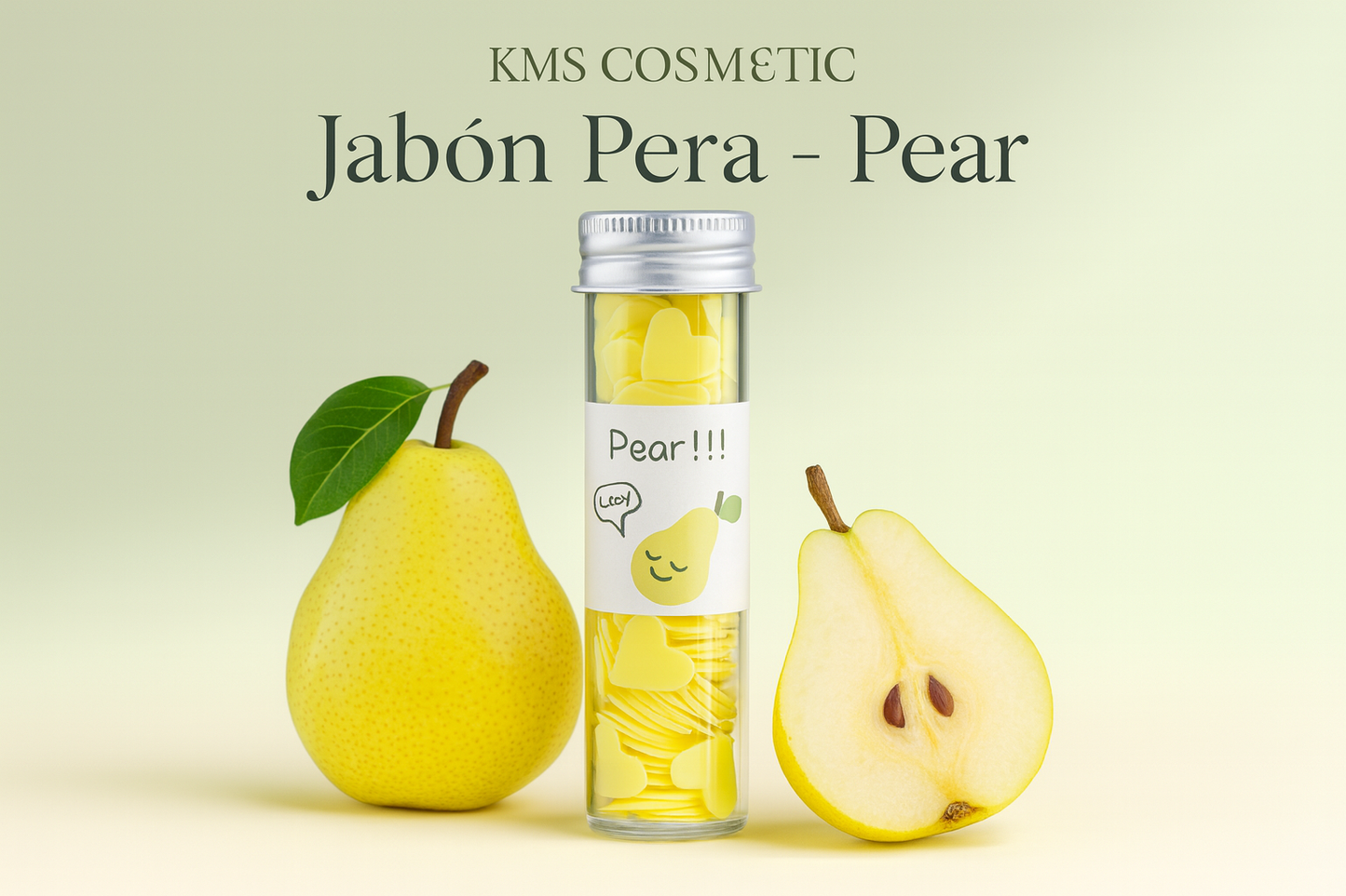 Imagen promocional profesional del Jabón de Pera KMS COSMETICS