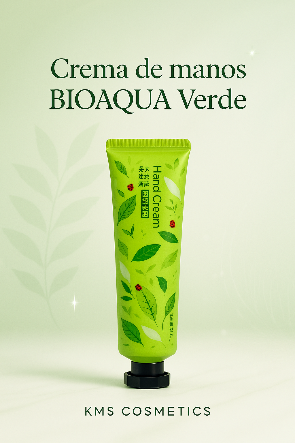 Imagen promocional profesional para Crema de manos BIOAQUA Verde - KMS COSMETICS