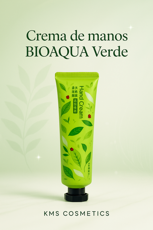 Imagen promocional profesional para Crema de manos BIOAQUA Verde - KMS COSMETICS