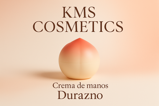 Imagen promocional profesional para crema de manos Durazno KMS COSMETICS