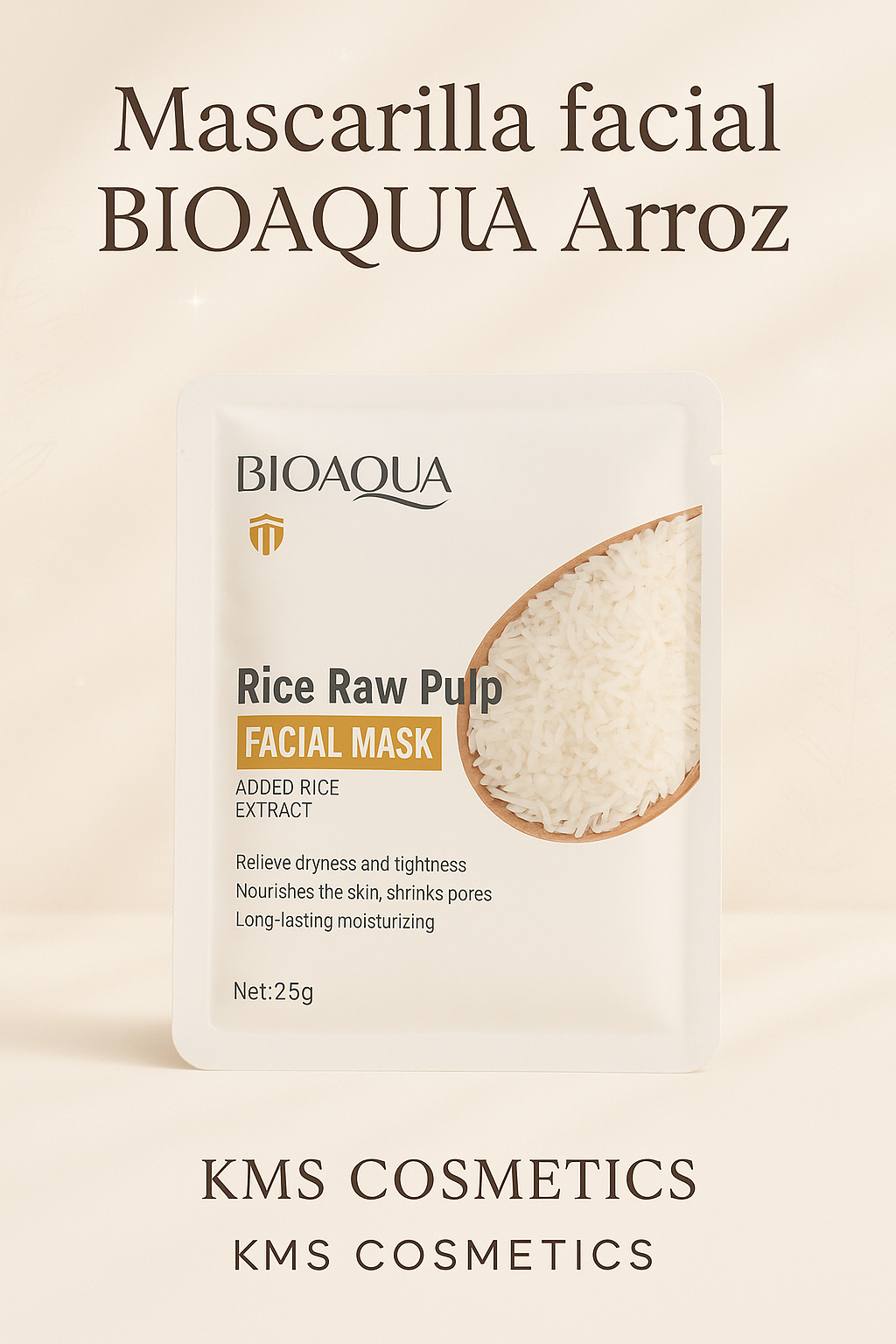 Imagen promocional profesional para Mascarilla facial BIOAQUA Arroz - KMS COSMETICS