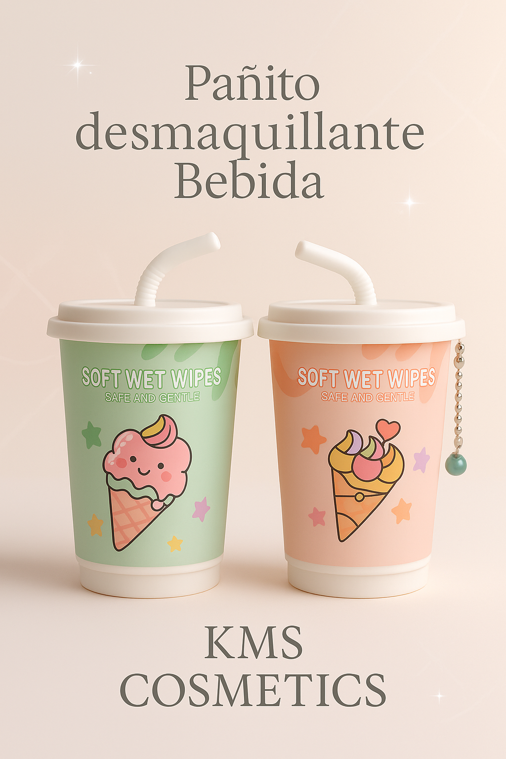 Imagen promocional profesional para Pañito desmaquillante Bebida - KMS COSMETICS