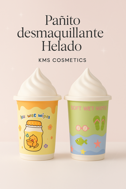 Imagen promocional profesional para Pañito desmaquillante Helado - KMS COSMETICS