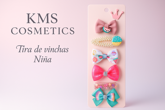 Imagen promocional profesional para vinchas de niña KMS COSMETICS